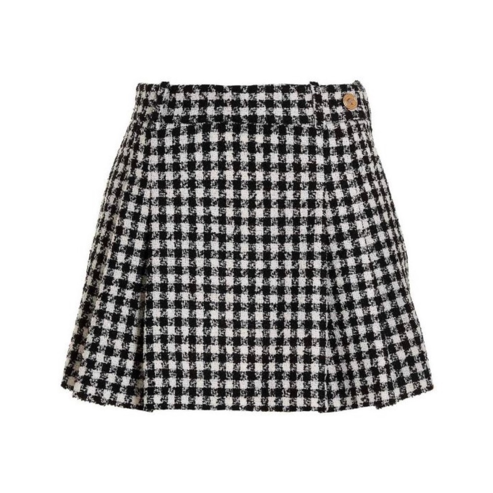 Versace Vichy Houndstooth Wool Miniskirt - NWT